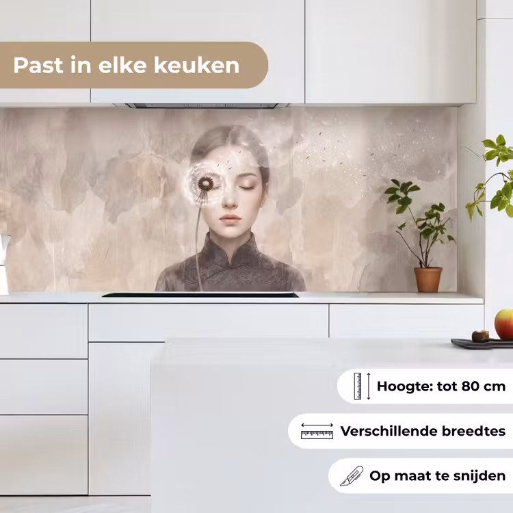 Keuken achterwand - Vrouw - Sereen - Grijs — 7