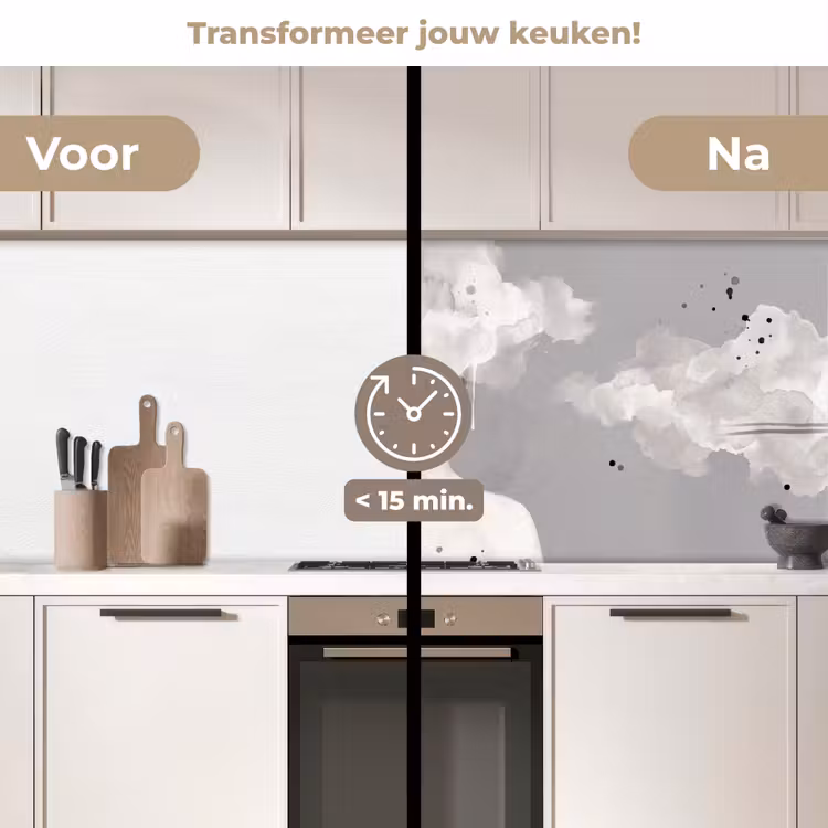 Keuken achterwand - Vrouw - Wolk - Grijs — 3