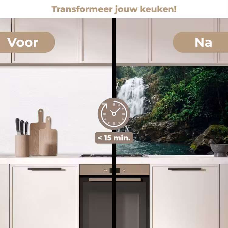 Keuken achterwand - Waterfall - Forest - Nature - Greenkhgyguyg — 3