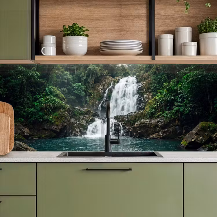 Keuken achterwand - Waterfall - Forest - Nature - Greenkhgyguyg — 8