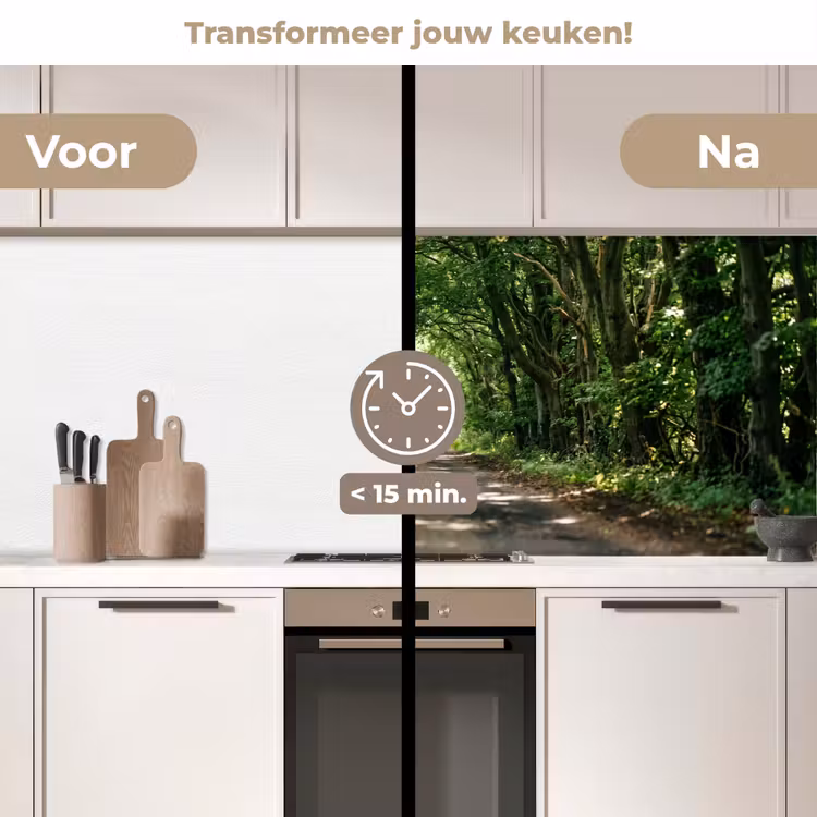 Keuken achterwand - Weg - Bomen - Natuur - Groen — 3