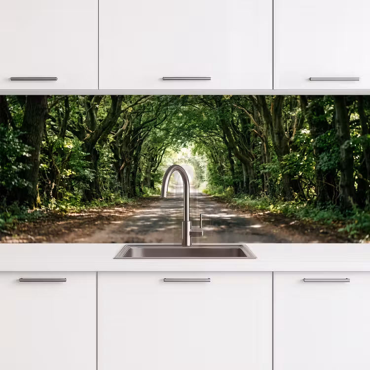 Keuken achterwand - Weg - Bomen - Natuur - Groen — 4