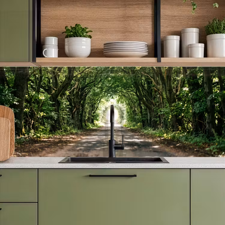 Keuken achterwand - Weg - Bomen - Natuur - Groen — 8
