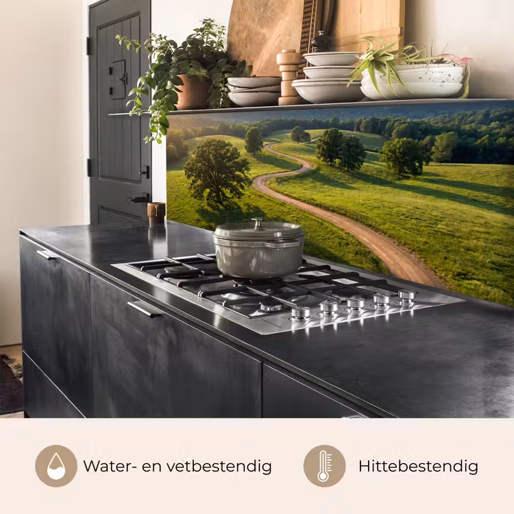 Keuken achterwand - Weg - Weide - Natuur - Groen — 5