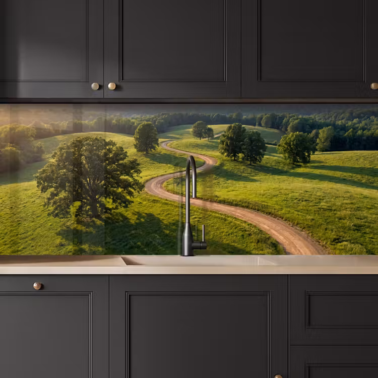 Keuken achterwand - Weg - Weide - Natuur - Groen — 6
