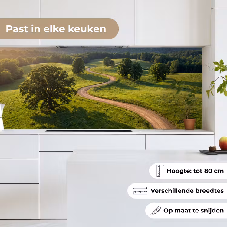 Keuken achterwand - Weg - Weide - Natuur - Groen — 7