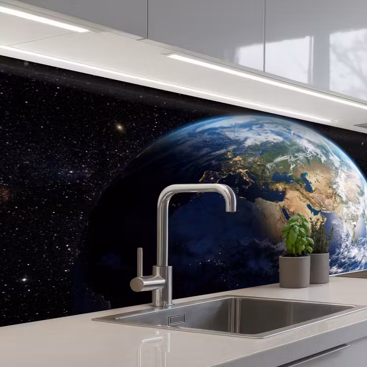 Keuken achterwand - Aarde - Ruimte - Blauw - Groen — 2