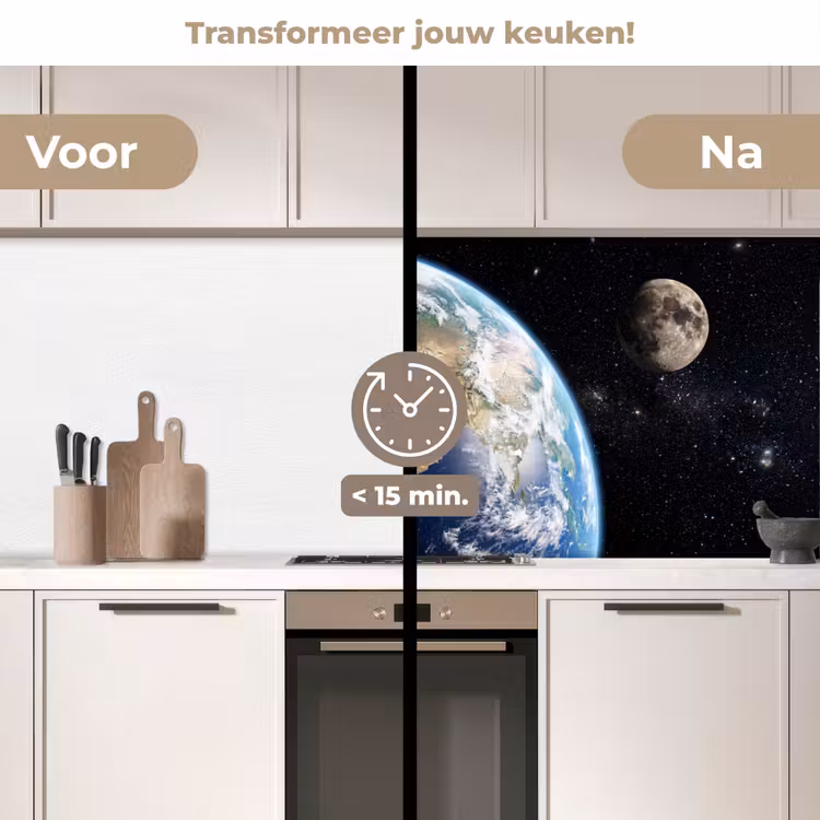 Keuken achterwand - Aarde - Ruimte - Blauw - Groen — 3