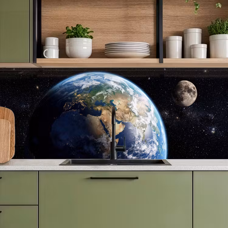 Keuken achterwand - Aarde - Ruimte - Blauw - Groen — 8