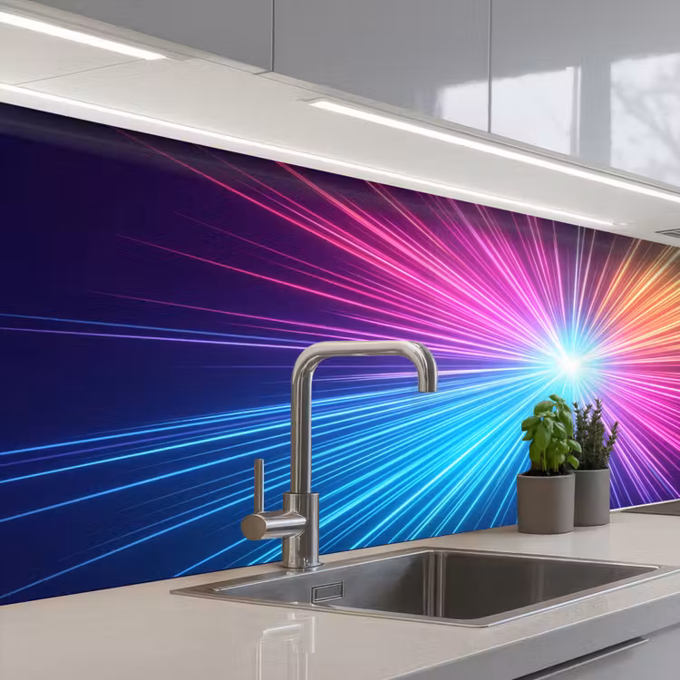 Keuken achterwand - Abstract - Light - Burst - Modern - Colorful — 2