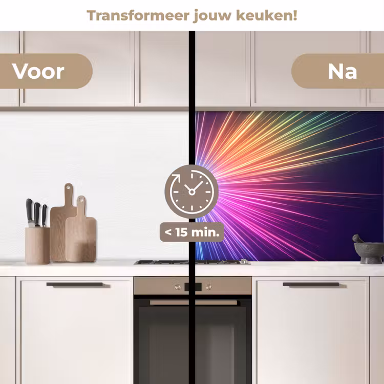 Keuken achterwand - Abstract - Light - Burst - Modern - Colorful — 3