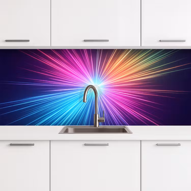 Keuken achterwand - Abstract - Light - Burst - Modern - Colorful — 4