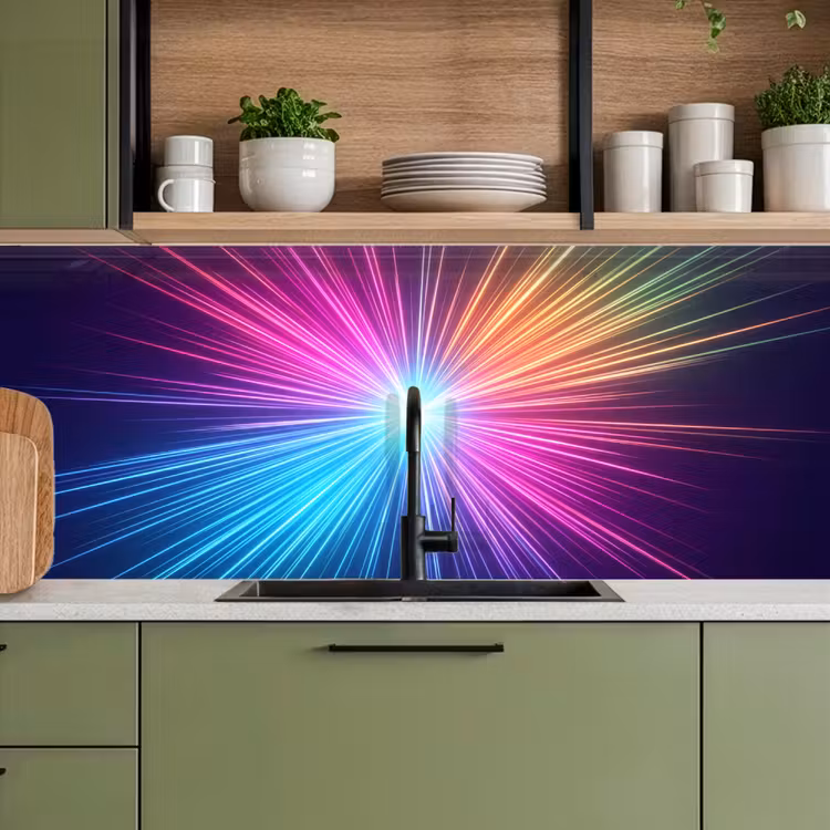 Keuken achterwand - Abstract - Light - Burst - Modern - Colorful — 8