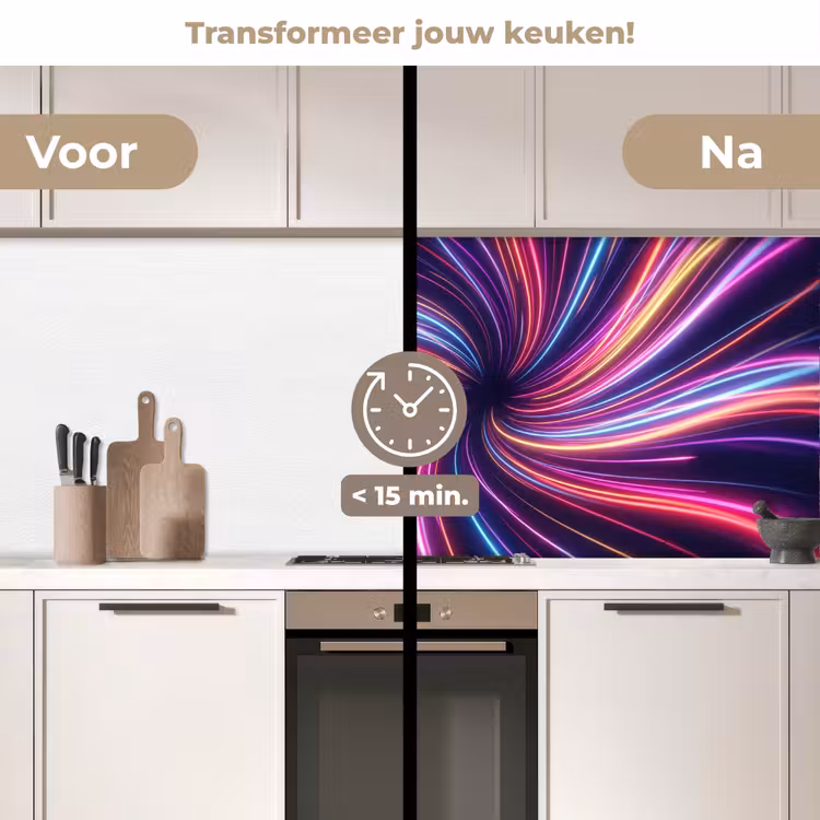 Keuken achterwand - Abstract - Swirl - Futuristic - Neon — 3