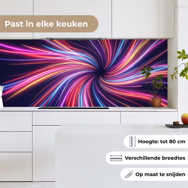 Keuken achterwand - Abstract - Swirl - Futuristic - Neon — 7