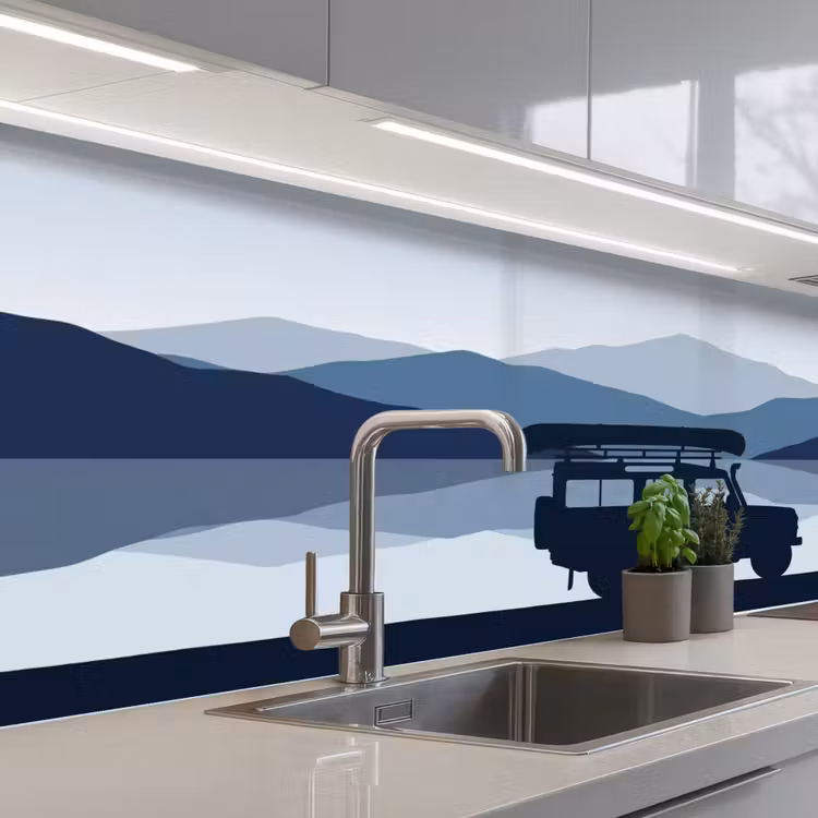 Keuken achterwand - Auto - Meer - Bergen - Blauw — 2