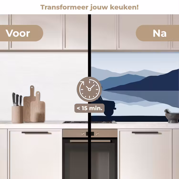 Keuken achterwand - Auto - Meer - Bergen - Blauw — 3
