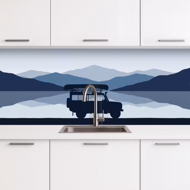 Keuken achterwand - Auto - Meer - Bergen - Blauw — 4