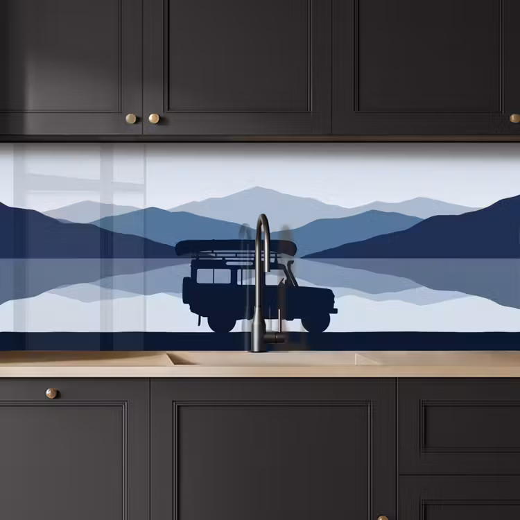Keuken achterwand - Auto - Meer - Bergen - Blauw — 6