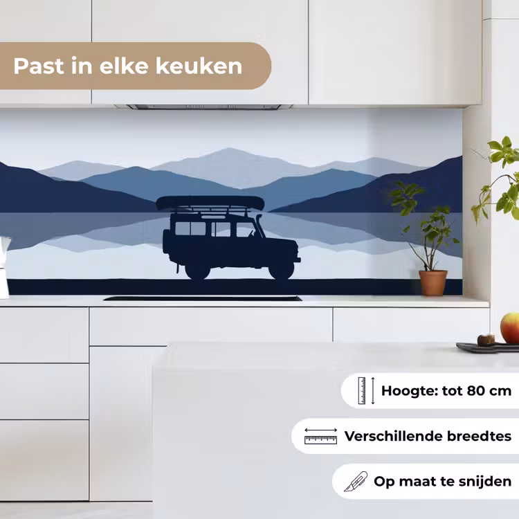 Keuken achterwand - Auto - Meer - Bergen - Blauw — 7