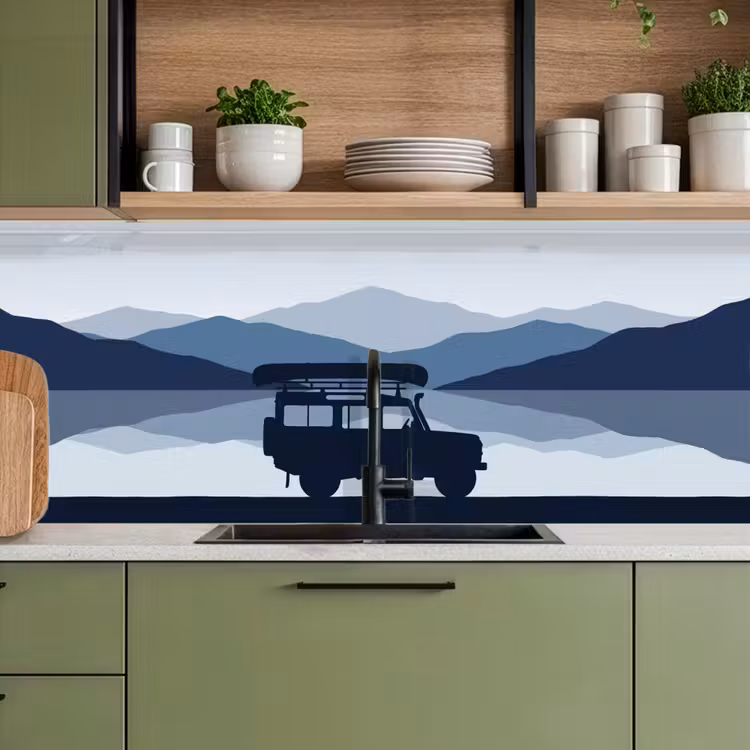 Keuken achterwand - Auto - Meer - Bergen - Blauw — 8
