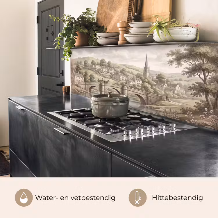 Keuken achterwand - Dorp - Brug - Uitzicht - Groen — 5
