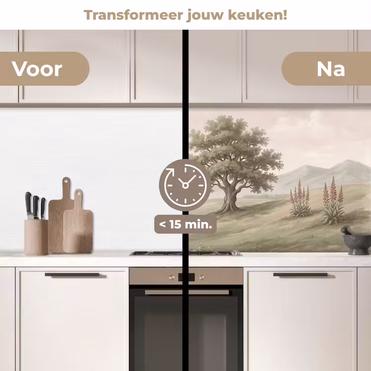 Keuken achterwand - Heuvellandschap - Bomen - Natuur - Groen — 3