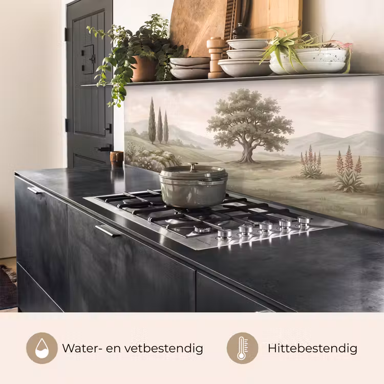 Keuken achterwand - Heuvellandschap - Bomen - Natuur - Groen — 5
