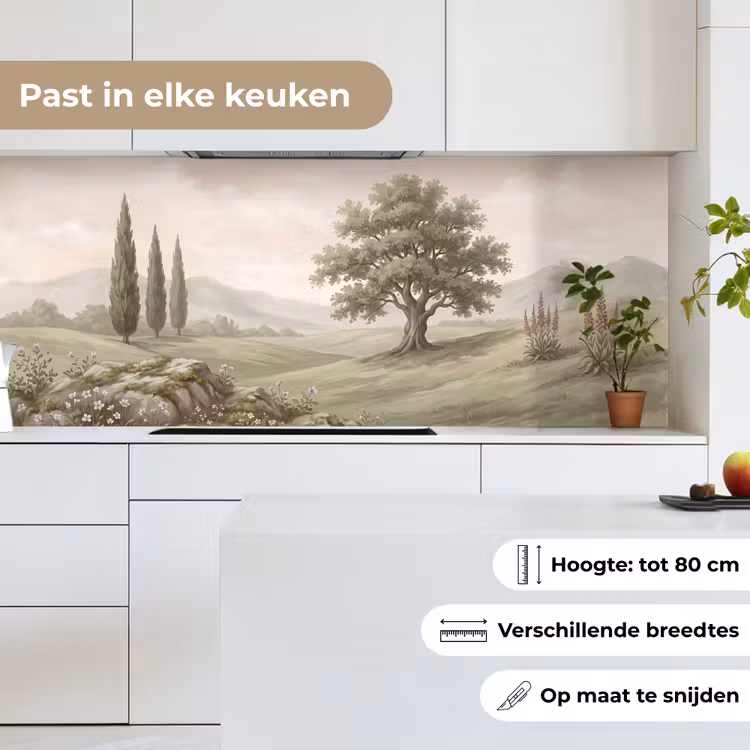 Keuken achterwand - Heuvellandschap - Bomen - Natuur - Groen — 7