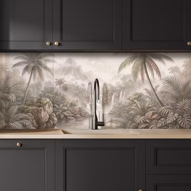Keuken achterwand - Jungle - Watervallen - Tropisch - Illustratie — 6