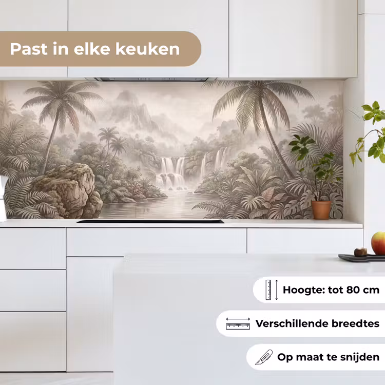 Keuken achterwand - Jungle - Watervallen - Tropisch - Illustratie — 7
