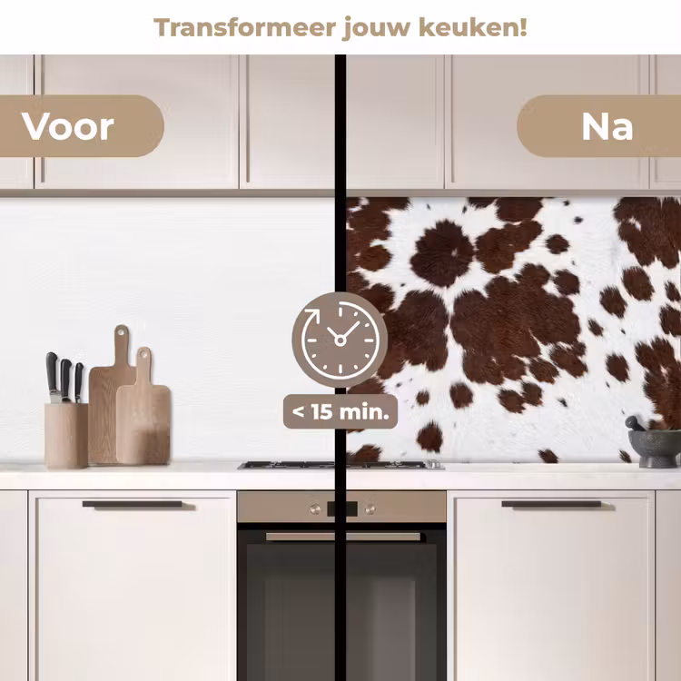 Keuken achterwand - Koeienhuid - Klassiek - Bruin — 3