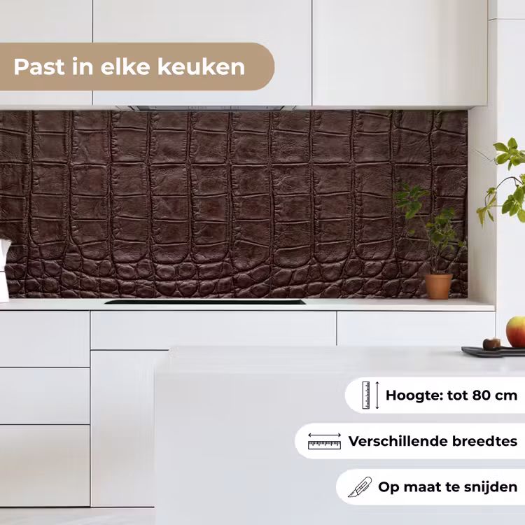 Keuken achterwand - Krokodil - Leer - Bruin — 7