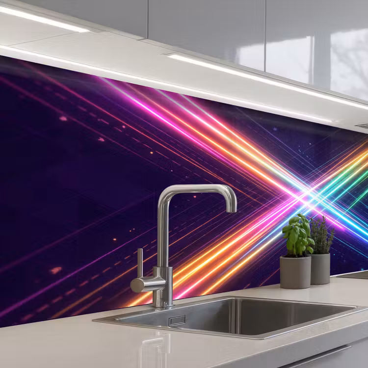 Keuken achterwand - Kruisen - Lasterstralen - Neon — 2