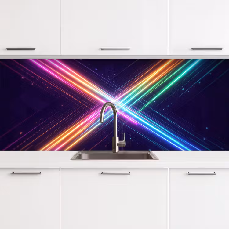 Keuken achterwand - Kruisen - Lasterstralen - Neon — 4