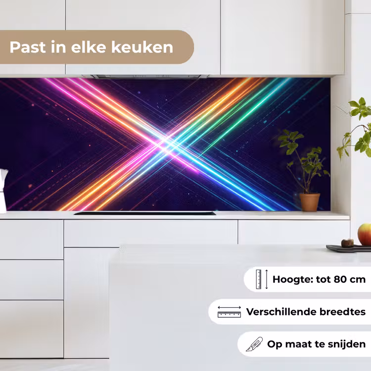 Keuken achterwand - Kruisen - Lasterstralen - Neon — 7
