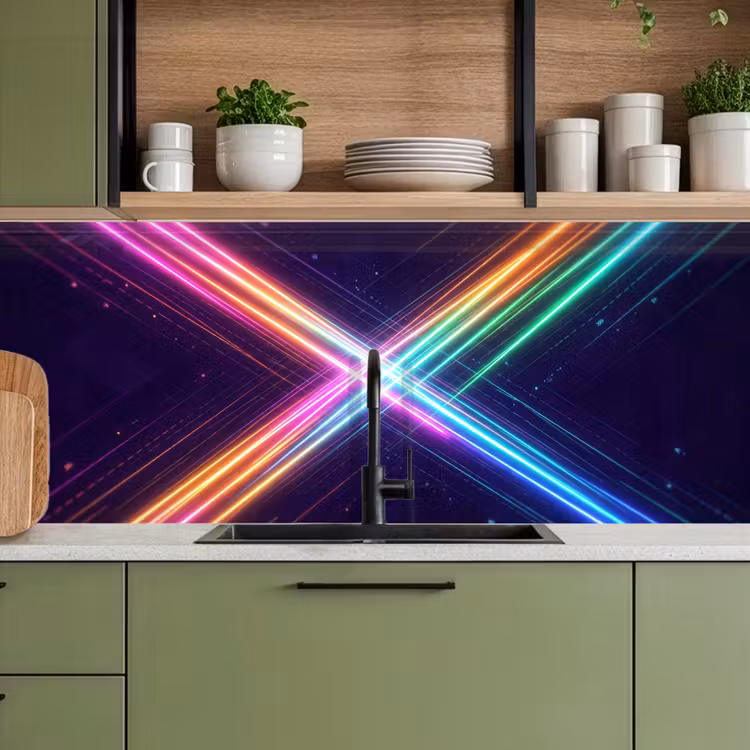 Keuken achterwand - Kruisen - Lasterstralen - Neon — 8