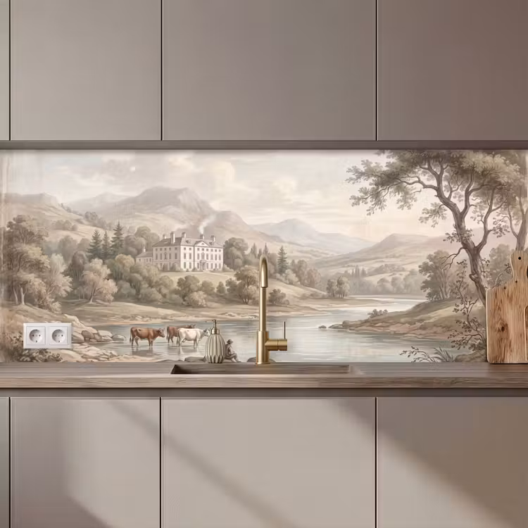 Keuken achterwand - Landhuis - Rivier - Vee — 1