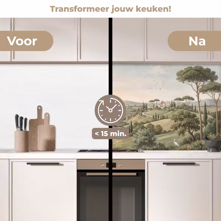 Keuken achterwand - Landschap - Heuvels - Zandpad - Groen — 3