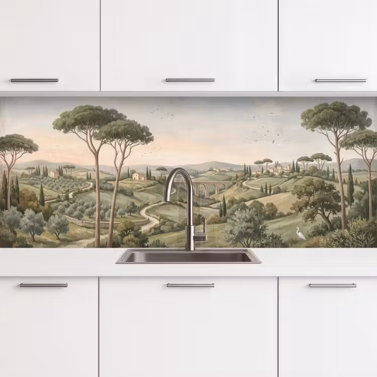 Keuken achterwand - Landschap - Heuvels - Zandpad - Groen — 4