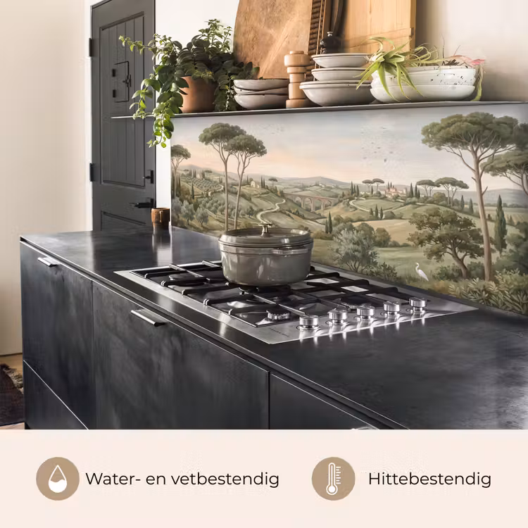 Keuken achterwand - Landschap - Heuvels - Zandpad - Groen — 5