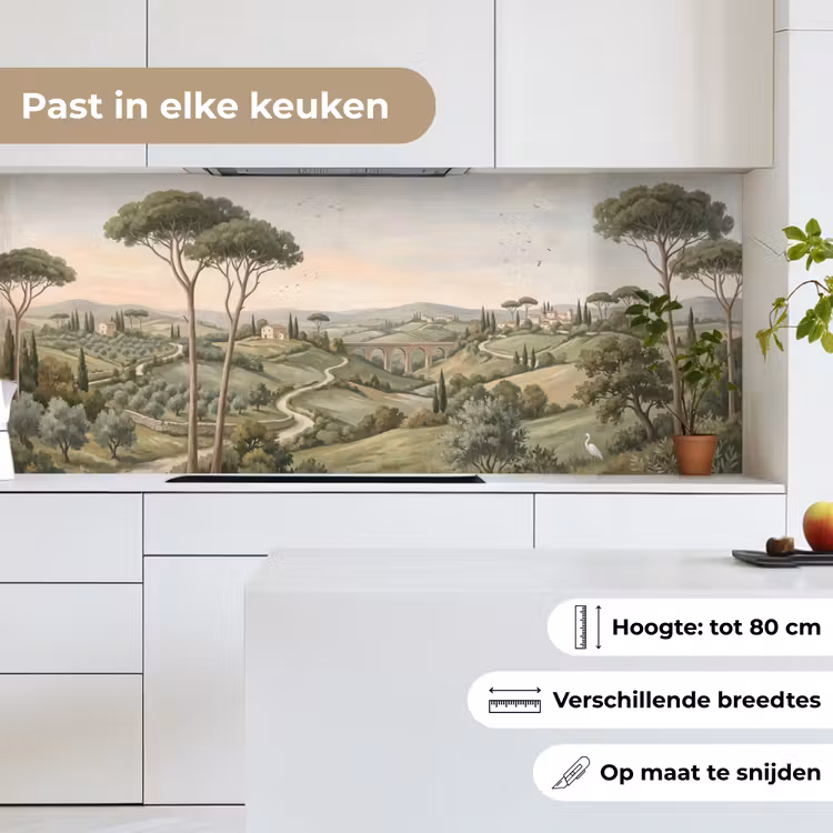 Keuken achterwand - Landschap - Heuvels - Zandpad - Groen — 7
