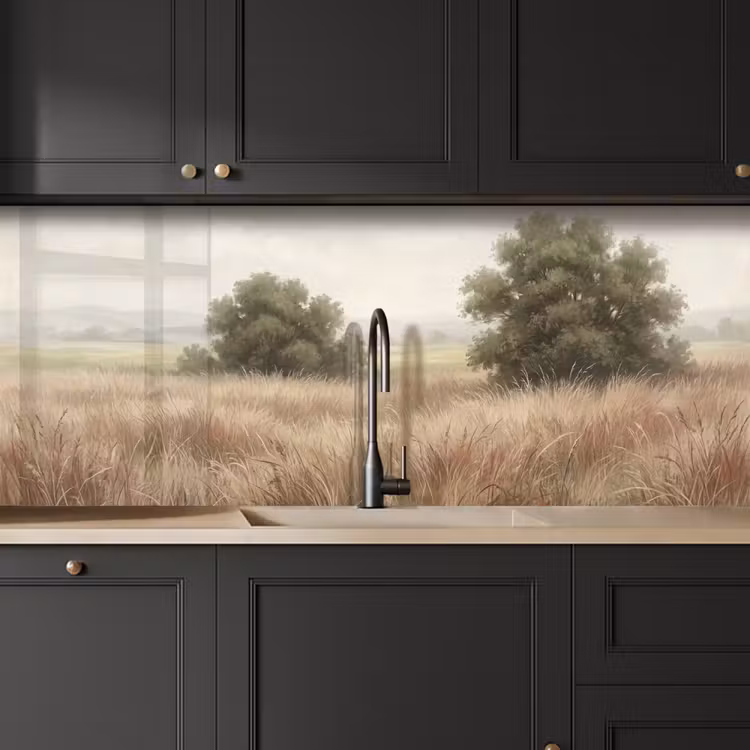 Keuken achterwand - Landschap - Minimalistisch - Beige — 6