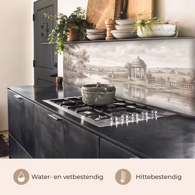 Keuken achterwand - Landschap - Water - Natuur - Sepia — 5