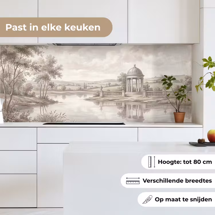 Keuken achterwand - Landschap - Water - Natuur - Sepia — 7
