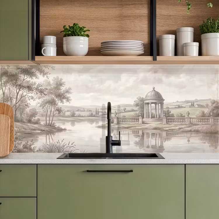 Keuken achterwand - Landschap - Water - Natuur - Sepia — 8