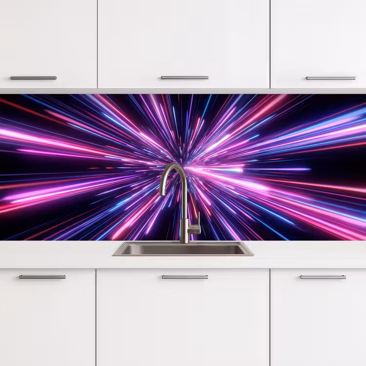 Keuken achterwand - Lichtsnelheid - Ruimte - Roze - Paars — 4