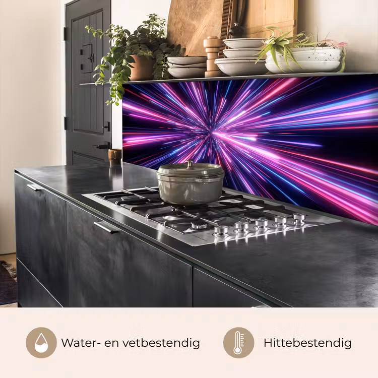 Keuken achterwand - Lichtsnelheid - Ruimte - Roze - Paars — 5