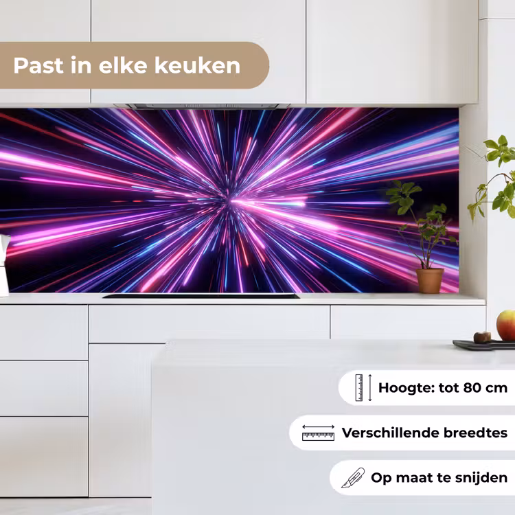 Keuken achterwand - Lichtsnelheid - Ruimte - Roze - Paars — 7