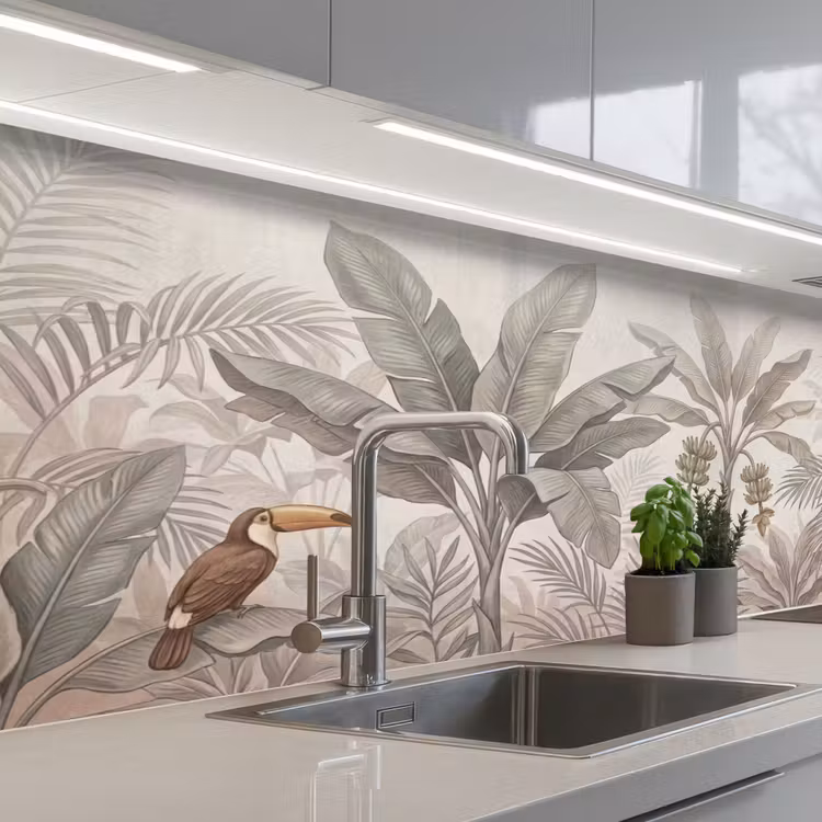 Keuken achterwand - Natuur - Jungle - Ringstaartmaki - Bruin — 2